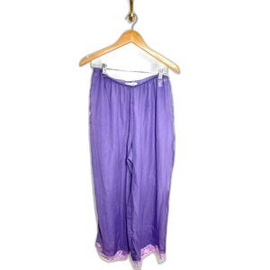 Vintage Sheer Pants Pajamas Loungewear lavender lace 14/16 L conceal and reveal
